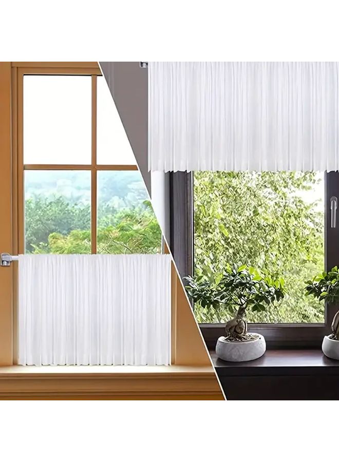 2Pcs 50mm Telescopic Curtain Rod Set With 4 Punch Free Hooks For Kitchen Bathroom Window - Image 4