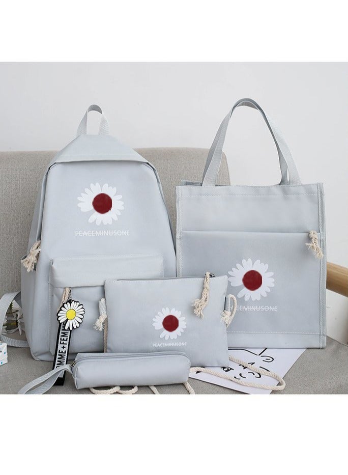 4-piece Schoolbag Set Grey
