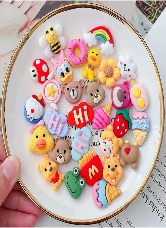 fashionhome - 50 Pieces Random 3D Cute Animals Flat Back Resin Embellishments Earrings Charms DIY Scrapbooking Hair Accessories Phone Décor - Image 1