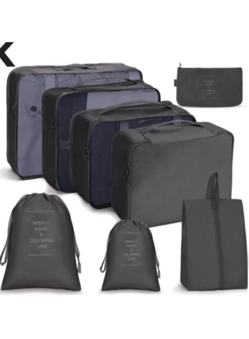 ترافل كيت مجموعة حقائب التعبئة 8 قطع، منظمات الأمتعة للسفر - Image 1