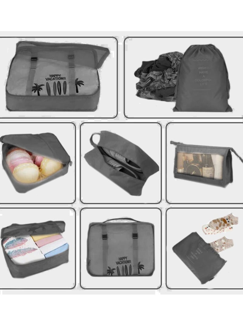 ترافل كيت مجموعة حقائب التعبئة 8 قطع، منظمات الأمتعة للسفر - Image 3