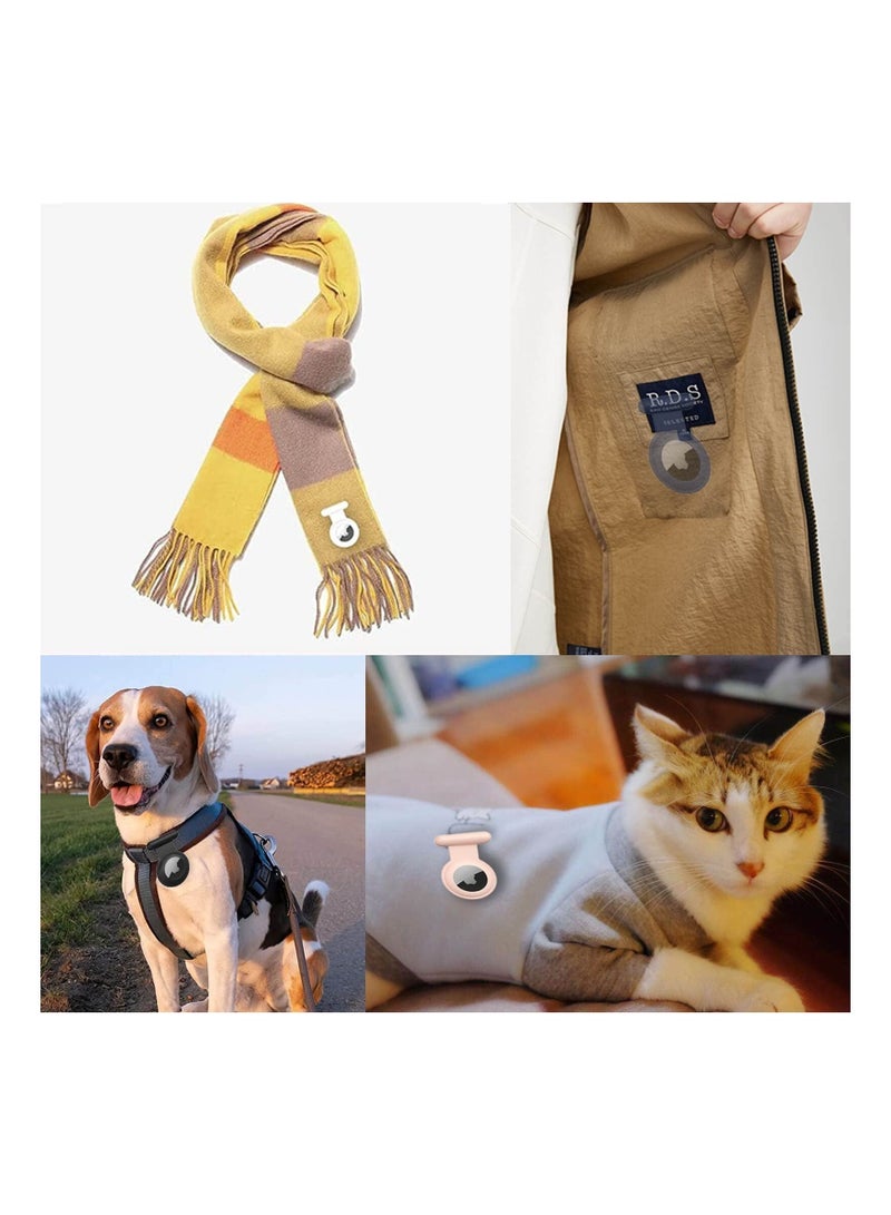 Captaintech Airtag Holder for Kids, 6 Pack Silicone AirTag Case with Invisible Pin, Hidden for Apple Air tag Protective Cover for Clothing Backpack Luggage (Black, Gray, Navy, White, Pink, Red) - Image 3