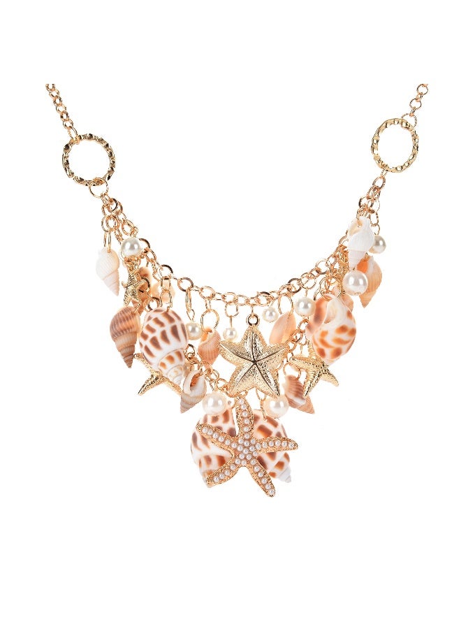 NIBEMINENT European and American Designer Fashion Beach Style Sparkling Starfish Necklace