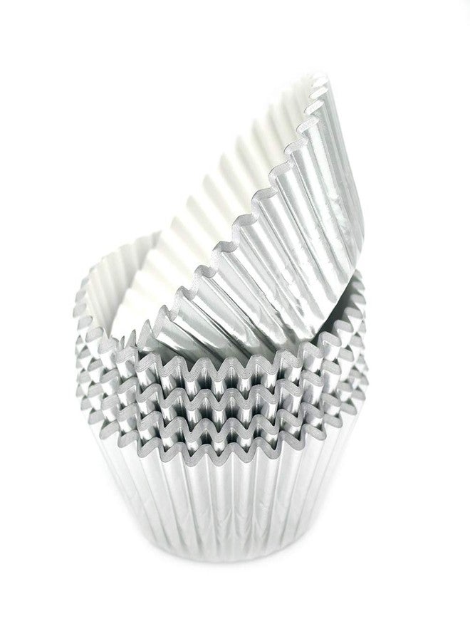 Mombake Standard Silver Foil Cupcake Liners Muffin Baking Cups for Party and More, 100-Count - Image 3
