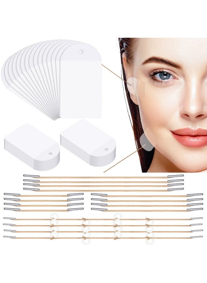 مايتيز مجموعة أشرطة شد الوجه من مايتيز، 136 قطعة، مع حبل رفع، 120 قطعة من أشرطة شد الوجه، رقعة شد الوجه غير المرئية، شريط شد الوجه الفوري، شريط لاصق لشد الرقبة والعينين للنساء، منتجات تجميل الوجه للسيدات - Image 1