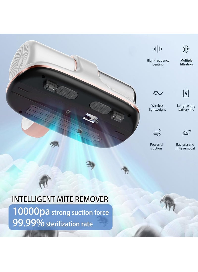 Mite Vacuum Cleaner,10Kpa Bed Vaccum Cleaner,Wireless Mite Removal,Lightweight Handheld Wireless Mite Remover Cleaning Machine,for Bedding, Sofas,...