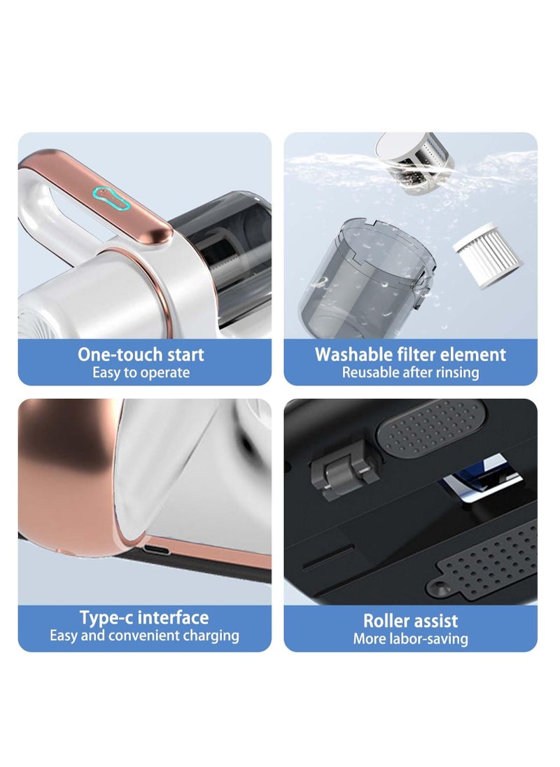 Mite Vacuum Cleaner,10Kpa Bed Vaccum Cleaner,Wireless Mite Removal,Lightweight Handheld Wireless Mite Remover Cleaning Machine,for Bedding, Sofas,...