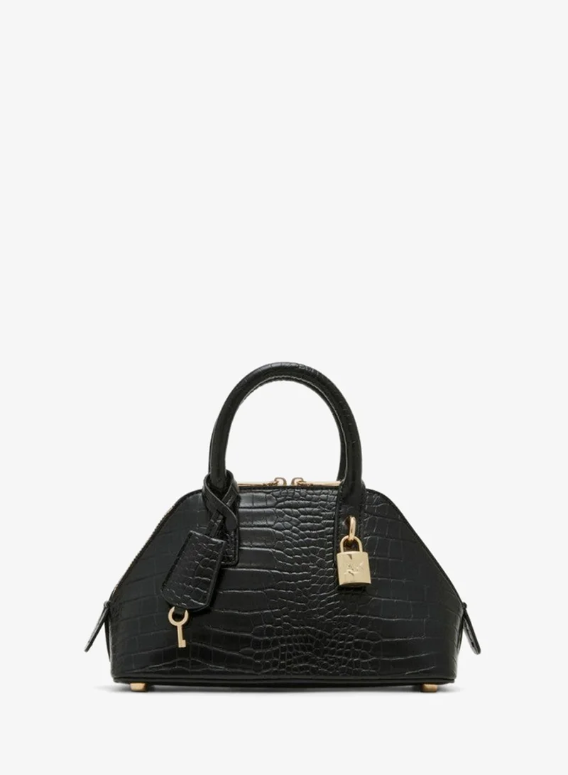 آن كلاين Anne Klein Croc Textured Zippered Shoulder Bag