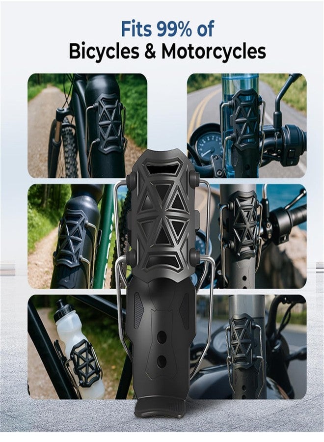 SRPHERE Bike Cup Holder Motorcycle Bicycle Water Bottle Holder Bicycle Bumper Cup Holder 360° Rotation Fit Adaptive Cycling & Motorcycle Cup Holder with Automatic Clamping (Mysterious Black) - Image 2