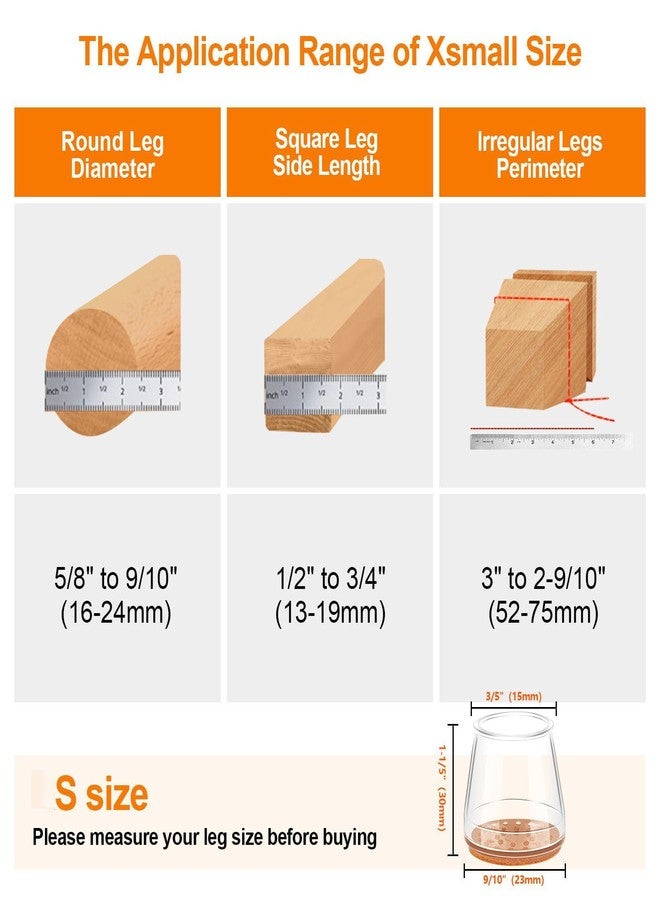 BCNJEPIN 24Pcs Furniture Leg Caps Silicone, Chair Leg Floor Protector, Rubber Chair Leg Protector for Hardwood Floors, Chair Leg Caps Chair Leg Covers for Wooden Floors - Image 2