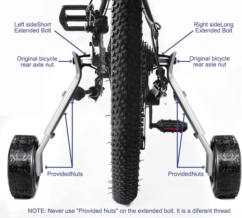 MOSHAY Roll Over Image to Zoom in Bicycle Training Wheels Fits 16 18 20 22 24 inch Variable Bike - Image 5