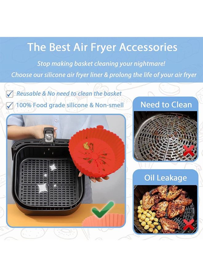 Arabest 3 Pack Air Fryer Silicone Liners, 7inch Reusable Air Fryer Basket, Air Fryer Silicone Pot, Baking Accessories Replacement of Flammable Parchment Liner Paper Food Safe Easy Cleaning Round - Image 5