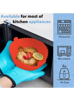 Arabest 3 Pack Air Fryer Silicone Liners, 7inch Reusable Air Fryer Basket, Air Fryer Silicone Pot, Baking Accessories Replacement of Flammable Parchment Liner Paper Food Safe Easy Cleaning Round  - Image 2