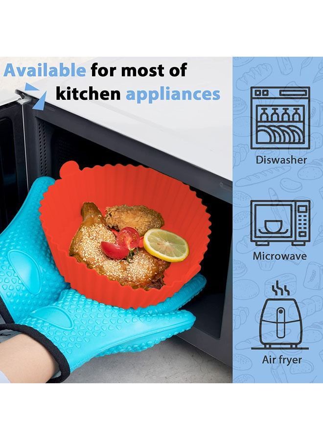 Arabest 3 Pack Air Fryer Silicone Liners, 7inch Reusable Air Fryer Basket, Air Fryer Silicone Pot, Baking Accessories Replacement of Flammable Parchment Liner Paper Food Safe Easy Cleaning Round - Image 2