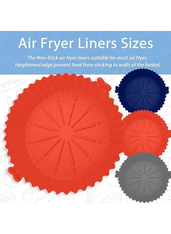 Arabest 3 Pack Air Fryer Silicone Liners, 7inch Reusable Air Fryer Basket, Air Fryer Silicone Pot, Baking Accessories Replacement of Flammable Parchment Liner Paper Food Safe Easy Cleaning Round - Image 4