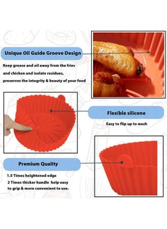 Arabest 3 Pack Air Fryer Silicone Liners, 7inch Reusable Air Fryer Basket, Air Fryer Silicone Pot, Baking Accessories Replacement of Flammable Parchment Liner Paper Food Safe Easy Cleaning Round  - Image 3