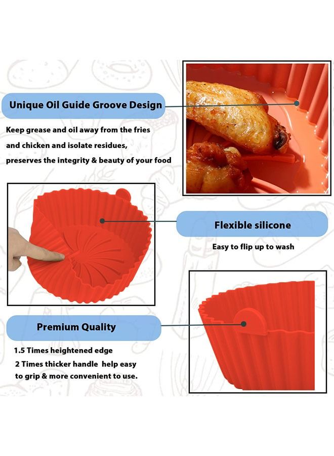 Arabest 3 Pack Air Fryer Silicone Liners, 7inch Reusable Air Fryer Basket, Air Fryer Silicone Pot, Baking Accessories Replacement of Flammable Parchment Liner Paper Food Safe Easy Cleaning Round - Image 3