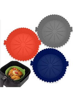 Arabest 3 Pack Air Fryer Silicone Liners, 7inch Reusable Air Fryer Basket, Air Fryer Silicone Pot, Baking Accessories Replacement of Flammable Parchment Liner Paper Food Safe Easy Cleaning Round  - Image 1