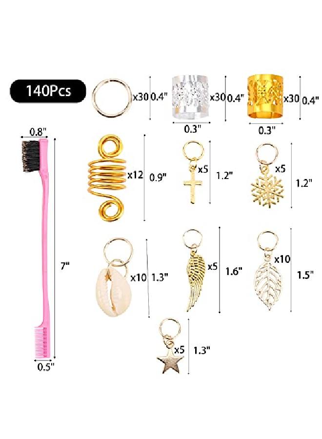 Tbestmax 140 Pcs Loc Hair Jewelry For Women Braids Dreadlock Accessories Metal Sliver Gold Hair Cuffs Decorations - Image 3