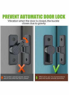 Excefore 90 Degree Right Angle Door Lock, Heavy Duty Flip Door Latch Bolt Lock cam Lock Door and Window Push-Pull Lock Rod Bolt barn Push-Pull Door Lock  - Image 4