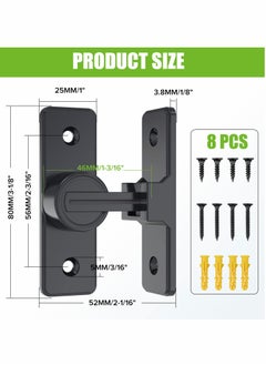 Excefore 90 Degree Right Angle Door Lock, Heavy Duty Flip Door Latch Bolt Lock cam Lock Door and Window Push-Pull Lock Rod Bolt barn Push-Pull Door Lock  - Image 5