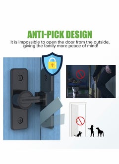 Excefore 90 Degree Right Angle Door Lock, Heavy Duty Flip Door Latch Bolt Lock cam Lock Door and Window Push-Pull Lock Rod Bolt barn Push-Pull Door Lock  - Image 3