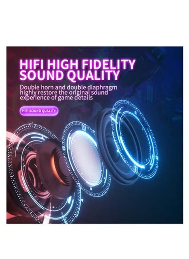 Oregon Desktop Computer Speaker with Bluetooth, Subwoofer, Colorful Ambient Lighting, Cool Notebook Desktop Gaming Sound System - Image 4