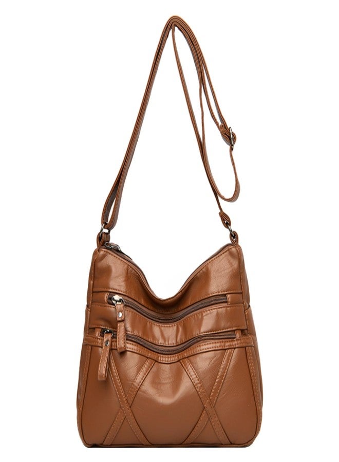 LassZone Crossbody Bag for Women Lightweight Shoulder Bags Ladies Soft PU Leather Purse Small Handbags Multi Pocket Messenger Bags Waterproof Satchel - Image 1