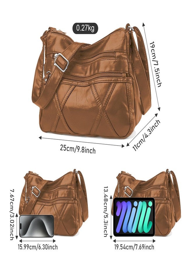 LassZone Crossbody Bag for Women Lightweight Shoulder Bags Ladies Soft PU Leather Purse Small Handbags Multi Pocket Messenger Bags Waterproof Satchel - Image 4