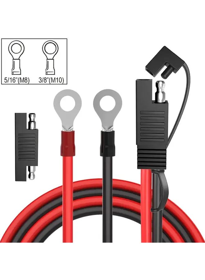 كابل موصل من 10 AWG 6 مم بموصل SAE إلى طرف حلقي M8 للسيارة والمقطورة والشاحنة - Image 1
