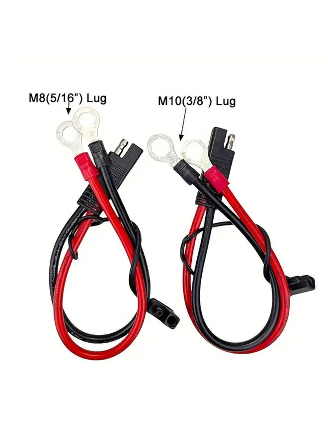 كابل موصل من 10 AWG 6 مم بموصل SAE إلى طرف حلقي M8 للسيارة والمقطورة والشاحنة - Image 3