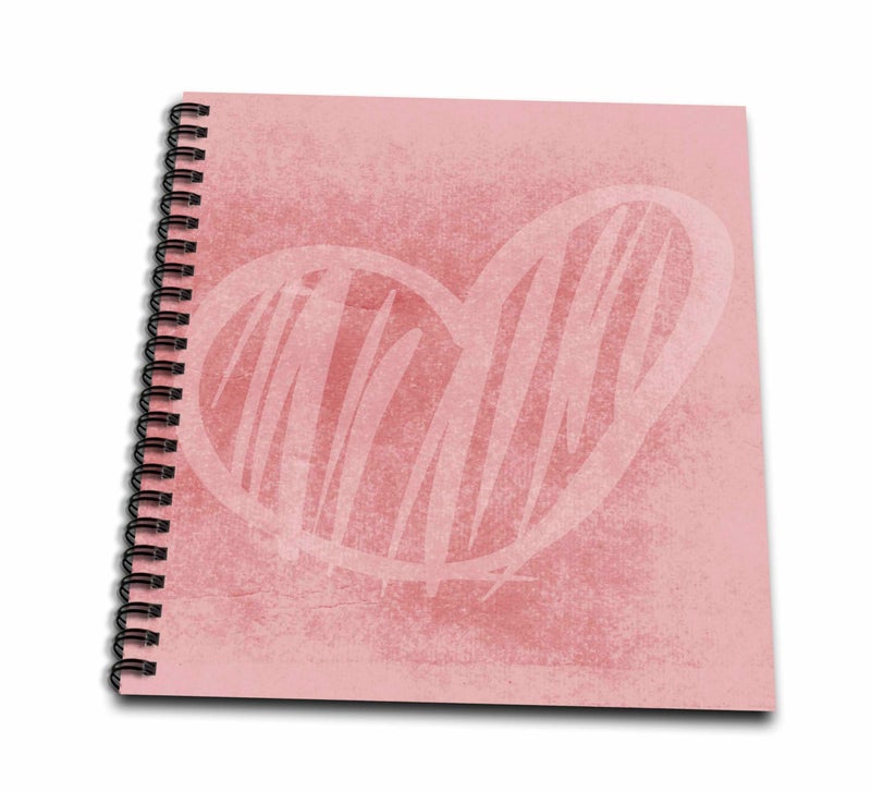 3dRose db_43968_1 Pink Heart Sketch Art Love Drawing Book, 8 by 8-Inch - Image 1
