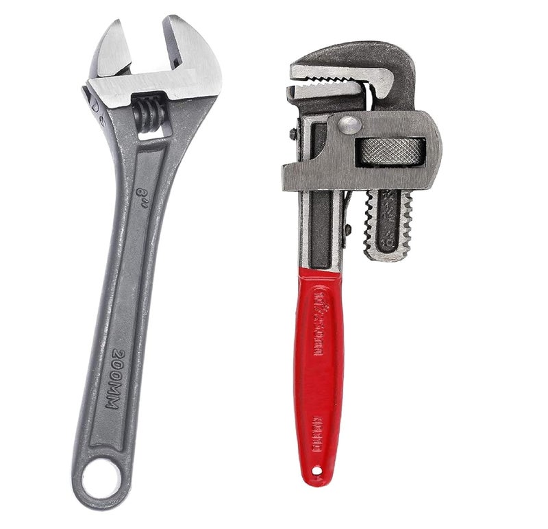SNE Multi-Purpose 8 inch Wrench & Screwdriver Set, Handle pipe Wrench - Image 4
