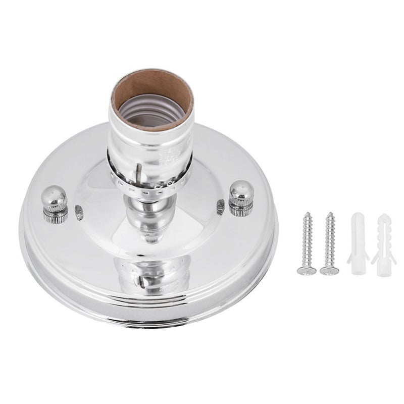 Vintage Bulb Cover E26 E27 Socket Silver Electroplated Metal - Heat Resistant Iron DIY Lighting Fixture for Home Decoration Restaurant Industrial Lighting - Image 1