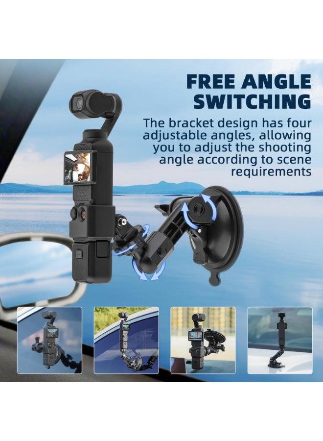 KISSUN Action Camera Mounts forPocket 3 Suction Cup Mount, Windshield Window Dash Holder Kit with Expansion Adapter for Insta360 X3 X4 X2 Go 3S for GoPro Max Mini Hero 12 11 10 9 8 7 6 5 Pocket 3 2 Action 3 4 Accessories - Image 5