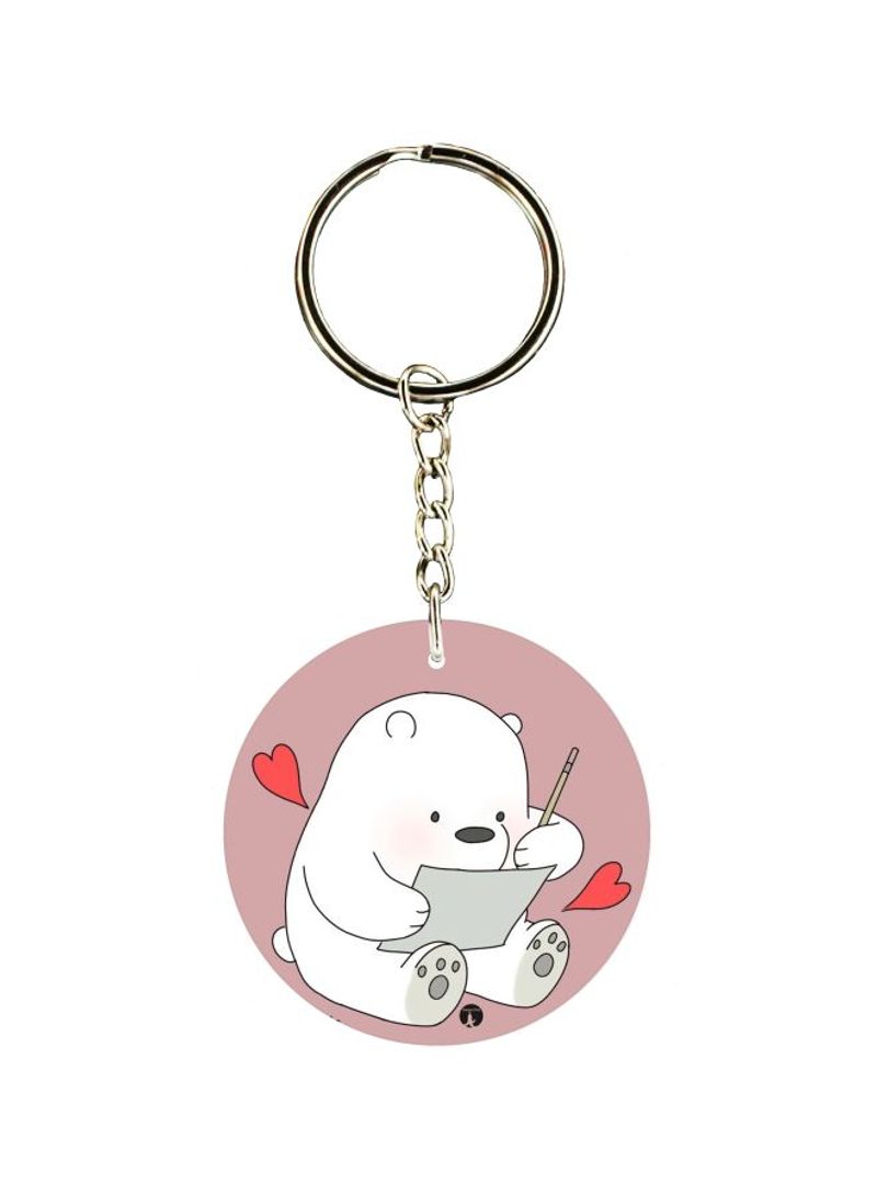 Bear Printed Single Sided Keychain