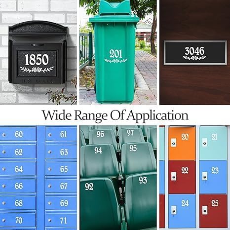 HLARTNET 4 Inch Reflective White Mailbox Numbers Stickers, 4 Set Waterproof Rustic Mailbox Decal, Self Adhesive Vinyl Number for Mail box, Door - Image 5