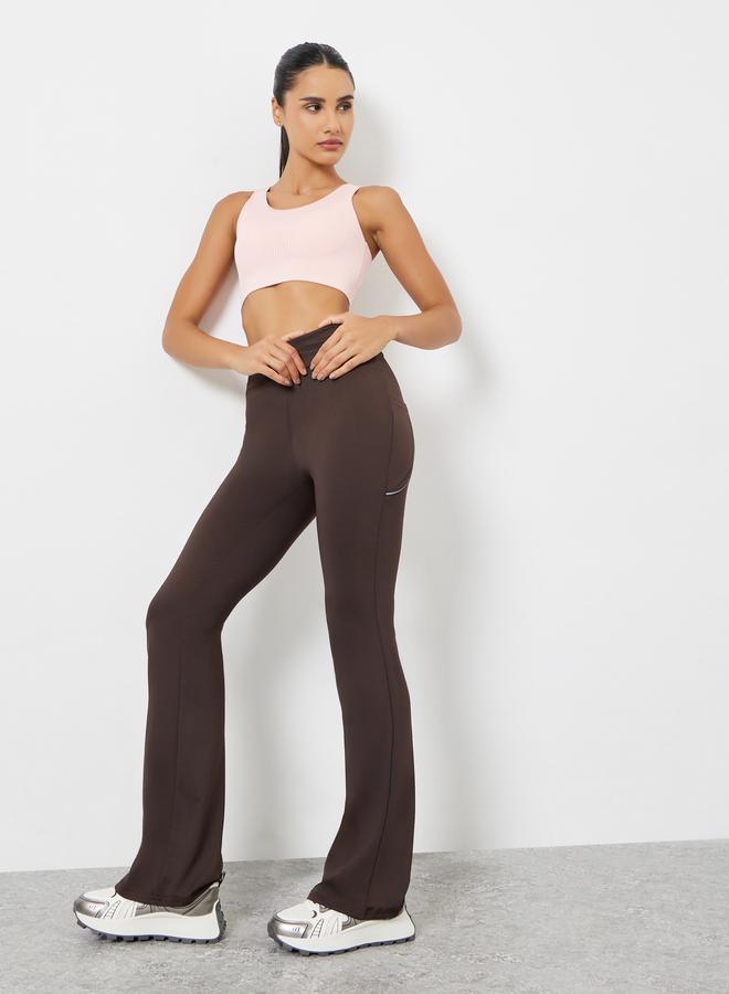 ستايلي اكتيف ليقنز واسع بشريط عاكس وجيب خلفي - Image 2