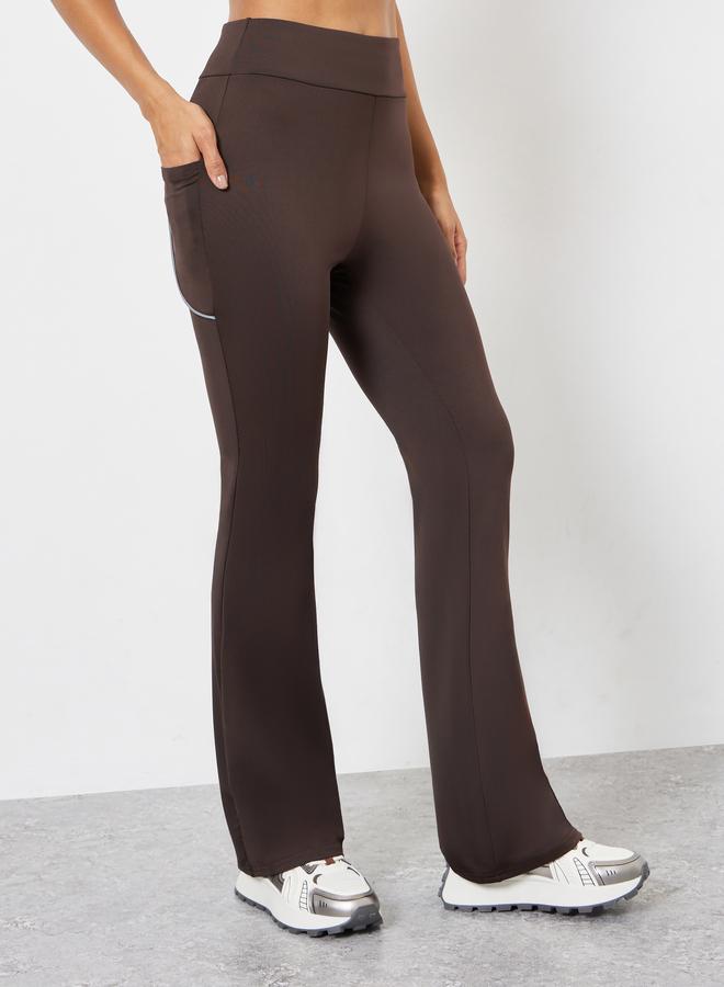 ستايلي اكتيف ليقنز واسع بشريط عاكس وجيب خلفي - Image 3