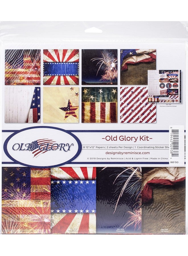 Old Glory Scrapbook Collection Kit Multi Color Palette 12X12 Inches