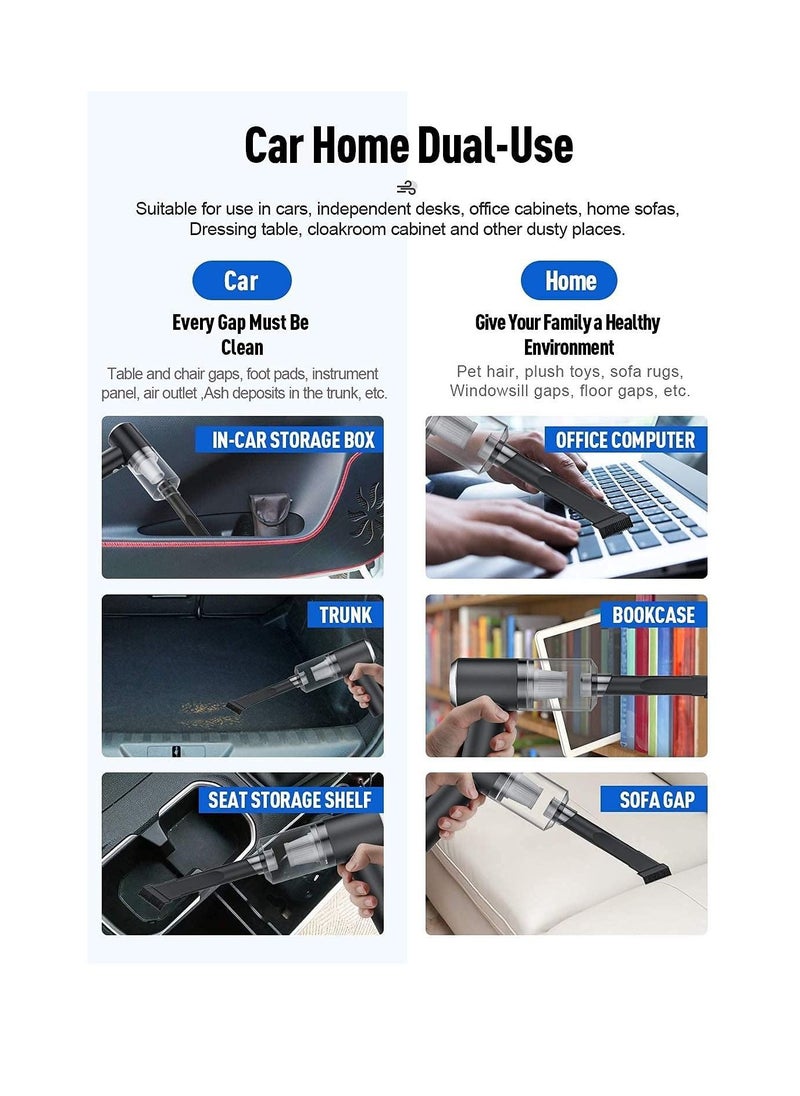 AS SEEN ON TV - 2in1 Car and Home Mini Portable Vacuum Cleaner Black - Image 1