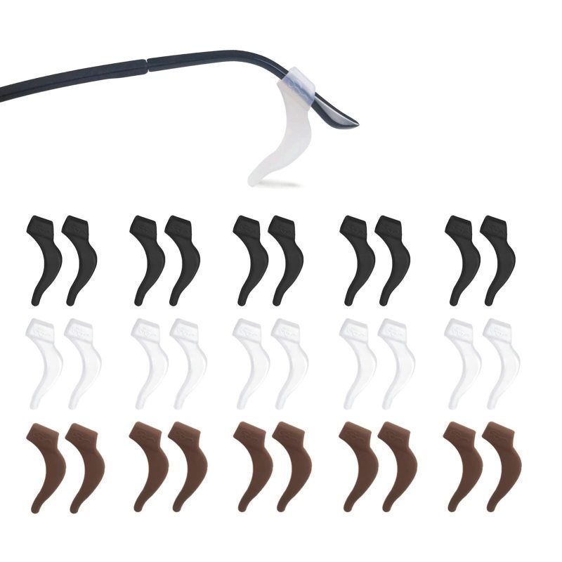Glasses Ear Clip: 15 Pairs In 3 Colors, Food-grade Silicone, Anti-slip Design - Glasses Stabilizer For Sports, Daily Wear, Children And Adults - Image 1