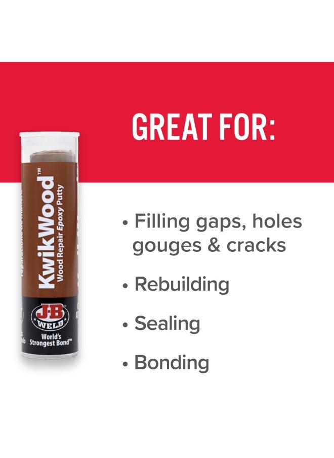 J-B WELD 8257 Kwikwood Wood Repair Epoxy Putty Stick- 3.5 Inch  Tan  - Image 3