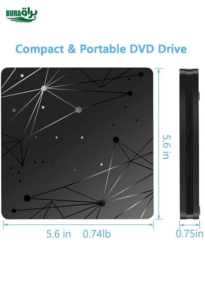 BURAQ - External USB 3.0 Portable DVD RW Reader Optical Drive Reader - Image 1