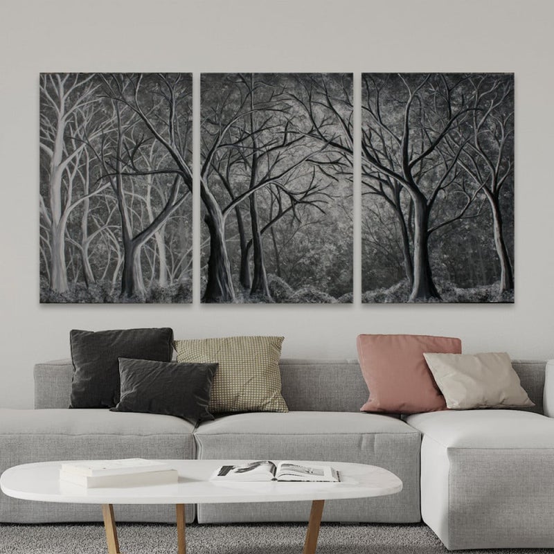 Marktna Three luxurious canvas prints with a modern design and a hollow frame, measuring (120×60), three pieces - Image 1