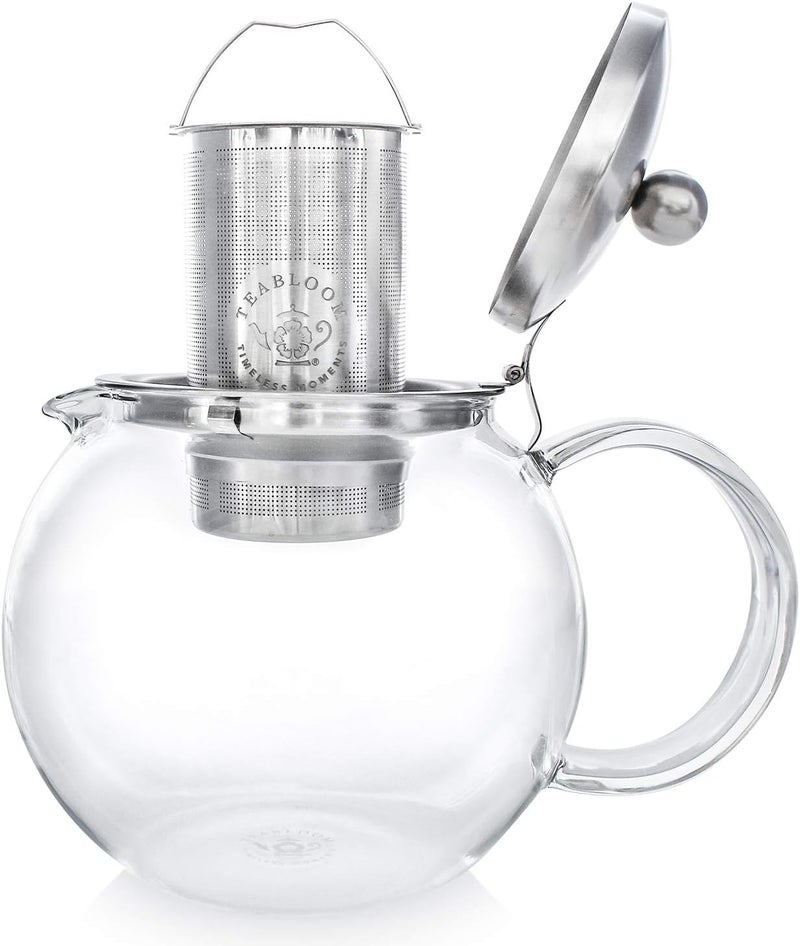 Teabloom All-in-One Glass Teapot and Tea Kettle – Heatproof Borosilicate Glass Tea Maker with Removable Stainless Steel Loose Tea Infuser – Classica Stovetop Tea Pot (40 oz / 1200 ml) - Image 5