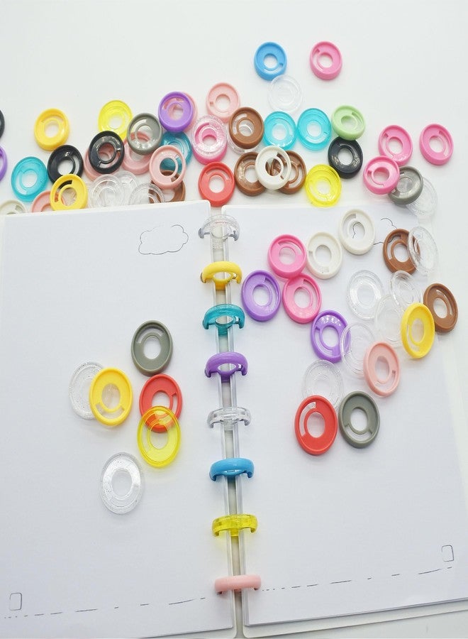 ITSYHPRO 100pcs Discbound Discs Plastic Expander Binder Rings Disc Planner Discbound Notebook Accessories(Multicolor Pen Clip,1.1inch/28mm 100pcs) - Image 5