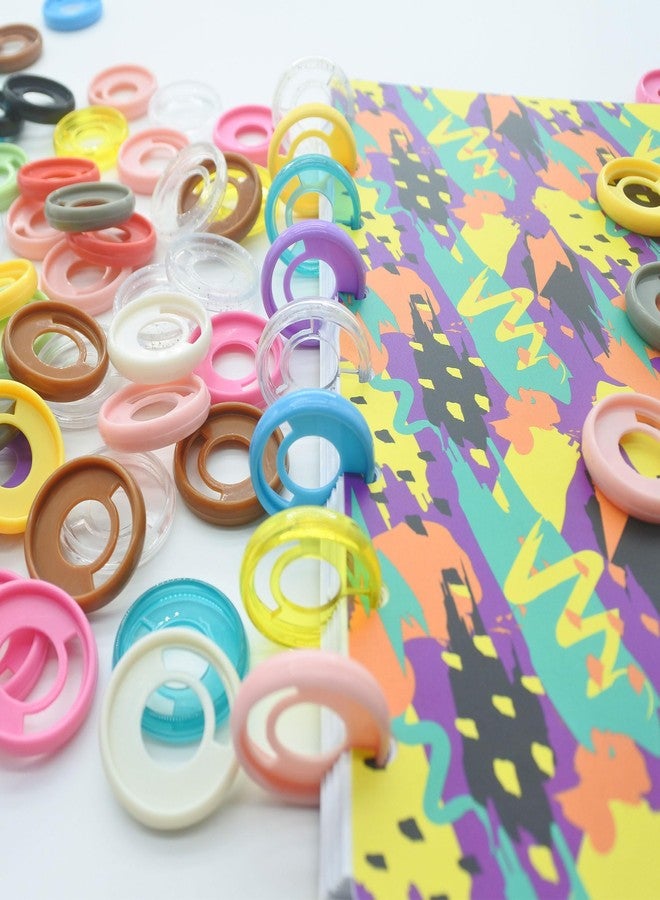ITSYHPRO 100pcs Discbound Discs Plastic Expander Binder Rings Disc Planner Discbound Notebook Accessories(Multicolor Pen Clip,1.1inch/28mm 100pcs) - Image 3