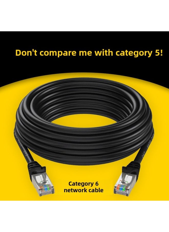 Generic Gigabit Super Six Kinds Of Ultra-fast Network Cable Household 1m5m10m20m Outdoor High-speed Crystal Head Router Network Cable-Color:Gigabit Category 6 Black -Line Length:20m  - Image 3
