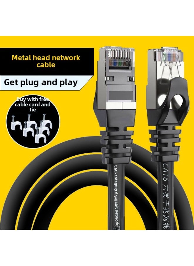 Generic Gigabit Super Six Kinds Of Ultra-fast Network Cable Household 1m5m10m20m Outdoor High-speed Crystal Head Router Network Cable-Color:Gigabit Category 6 Black -Line Length:20m  - Image 2